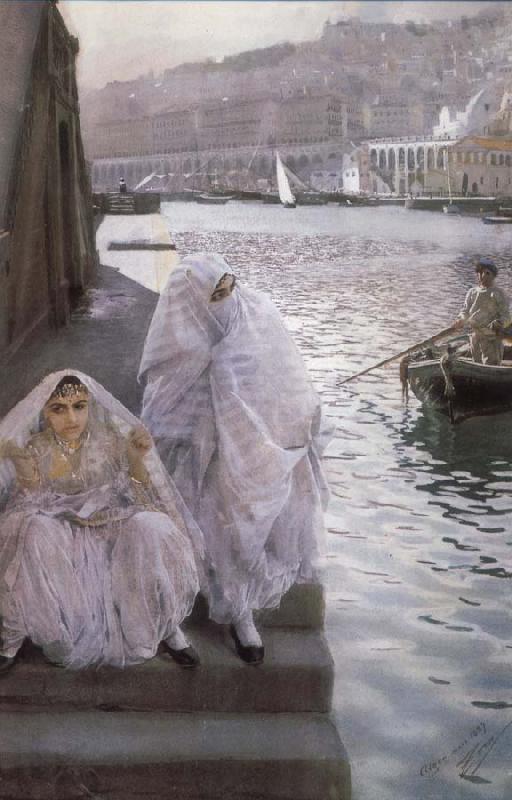 Anders Zorn I Algers Hamn (In the harbour of Algiers) oil painting image